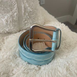 The Tailored Sportsman Belt Snakeskin Light Blue